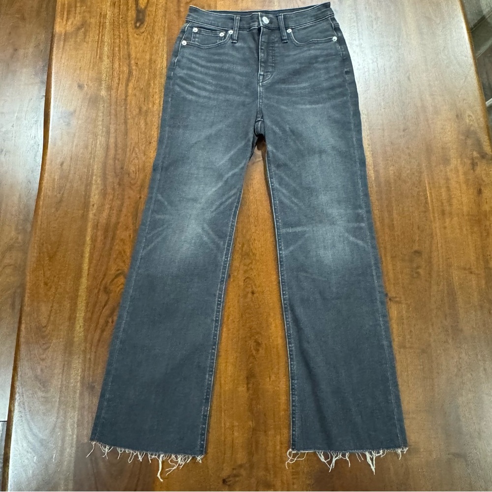 J. Crew High Rise Slim Demi Boot Jean in Charcoal Wash Size 26
